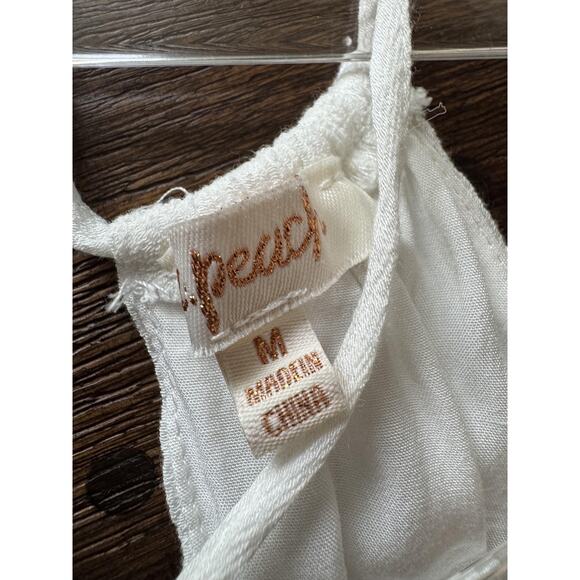 Cutout Dress Womens Medium White Maxi Resort Halter Open Waist Back Boho - Picture 7 of 9